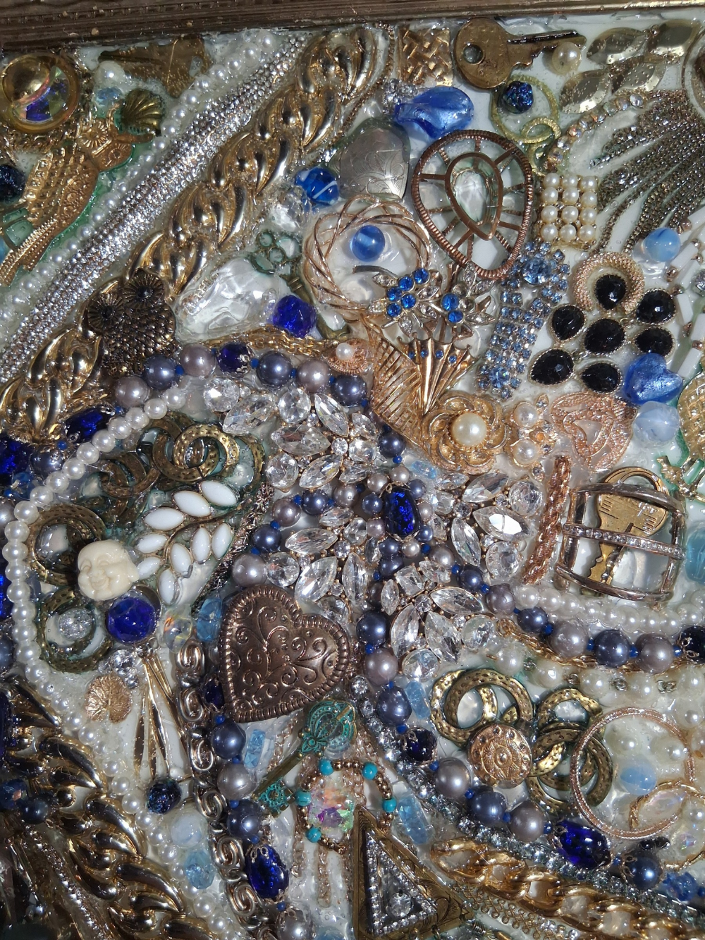Large  Abstract Upcycled Jewelry Collage