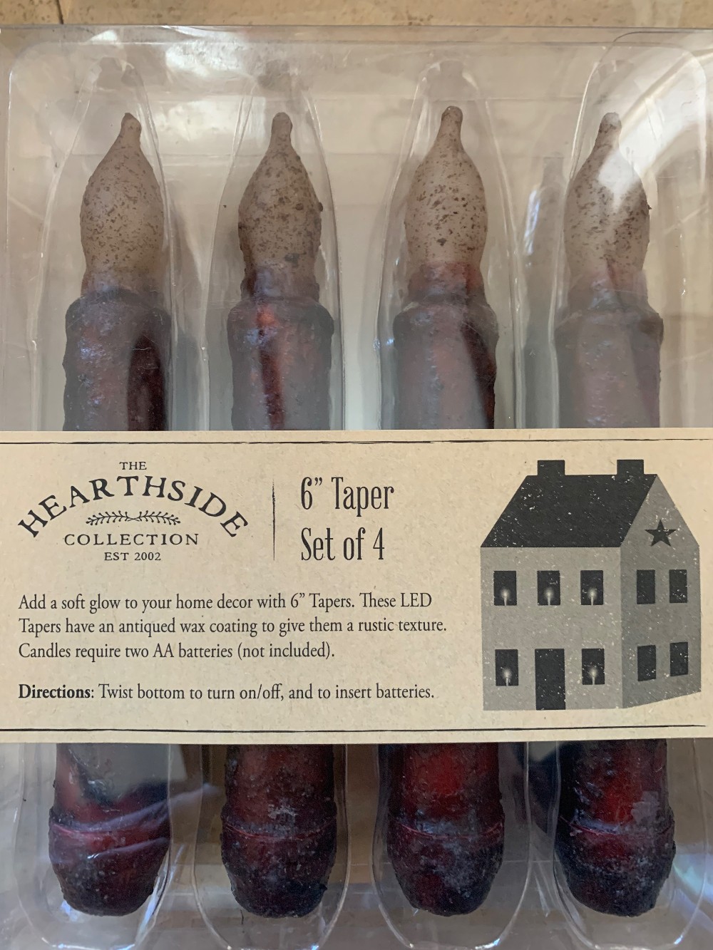 Burgundy set of 4 tapers