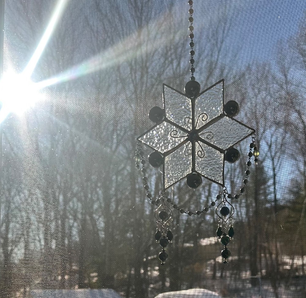 stained glass snowflake black/clear