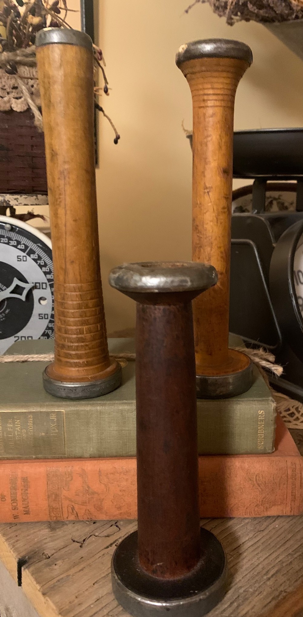 Flag with vintage spindle