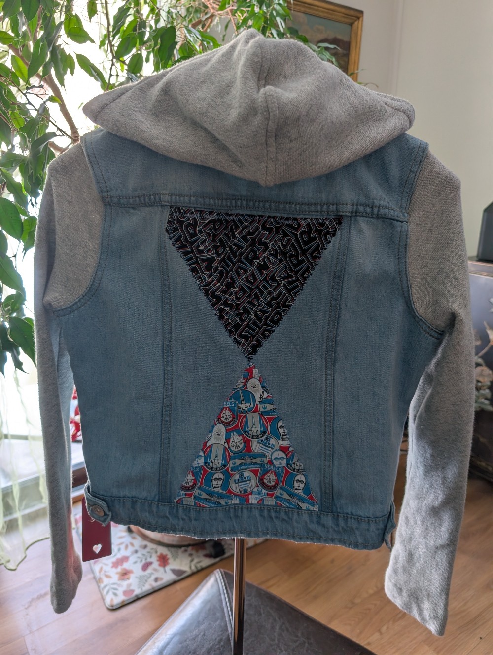Star Wars Upcycled Small Hooded Jean Jacket