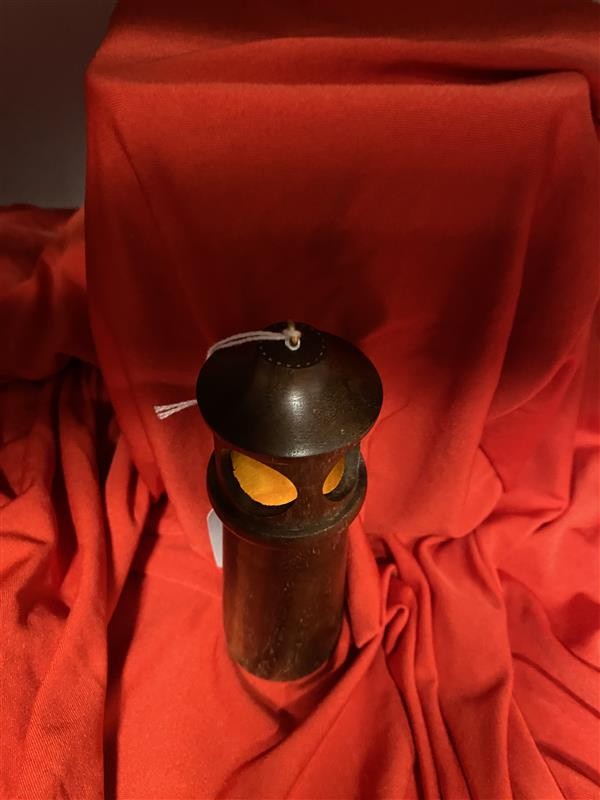 Hand turned wooden lighthouse ornament Black Walnut