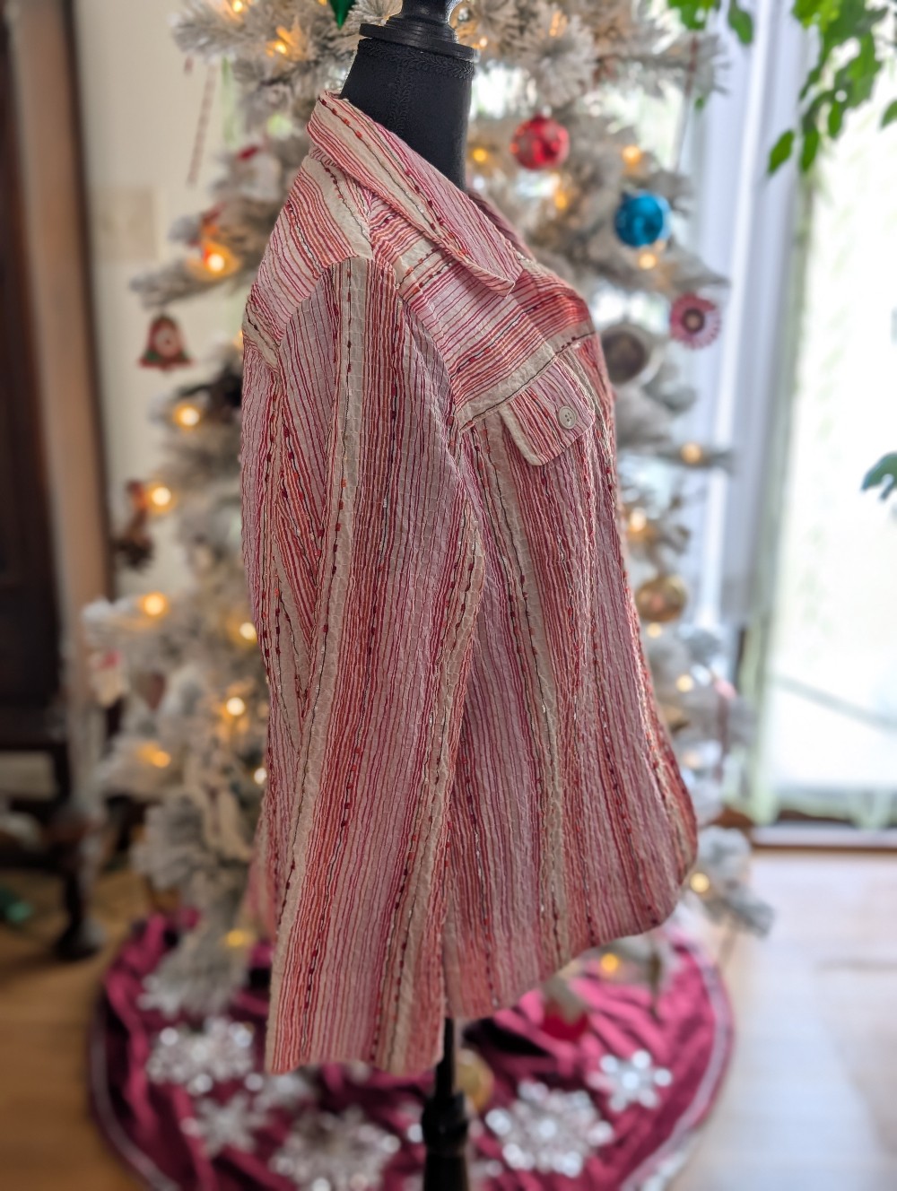 Red Riding Hood applique Ribbon upcycled Shirt