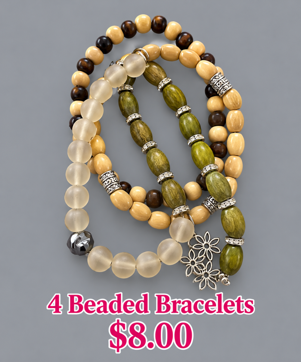 4 beaded bracelets