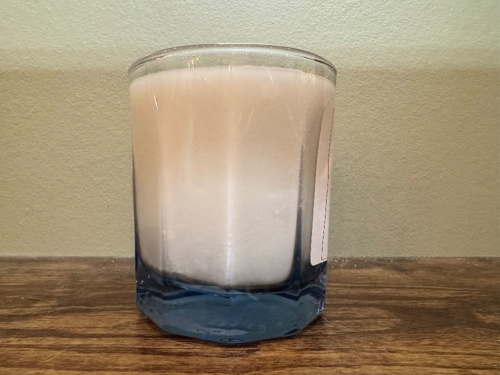 Blue Whiskey Glass 8 oz All Natural Soy Candle Ice Crystal