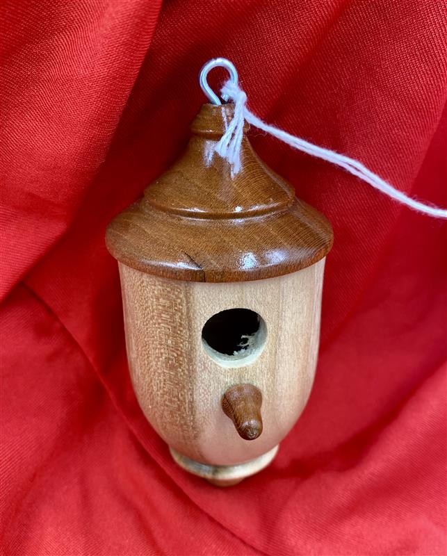 Artisan Wooden Birdhouse Ornament – Pinocchio-Inspired Style