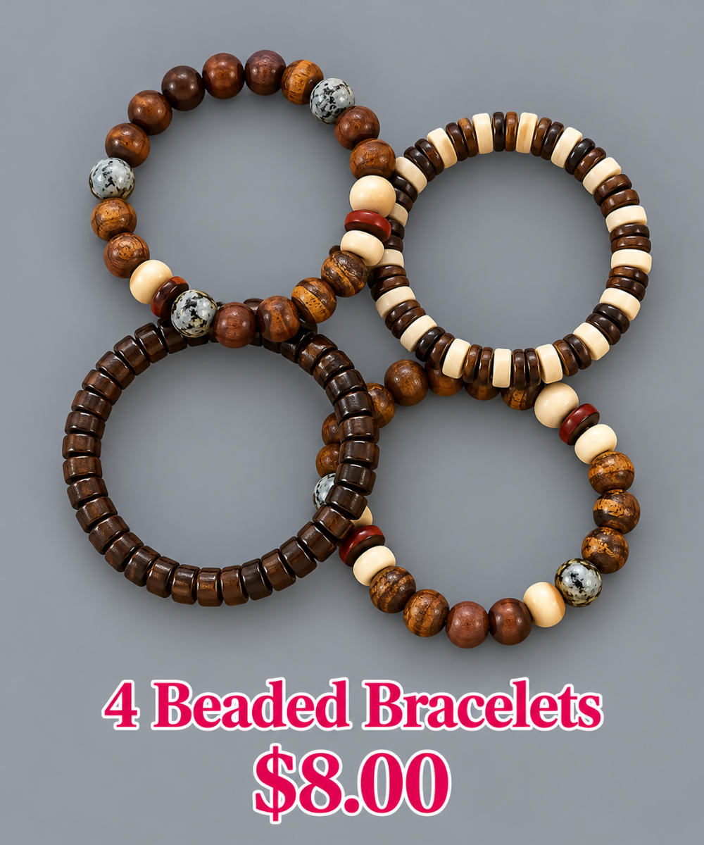 4 beaded bracelets