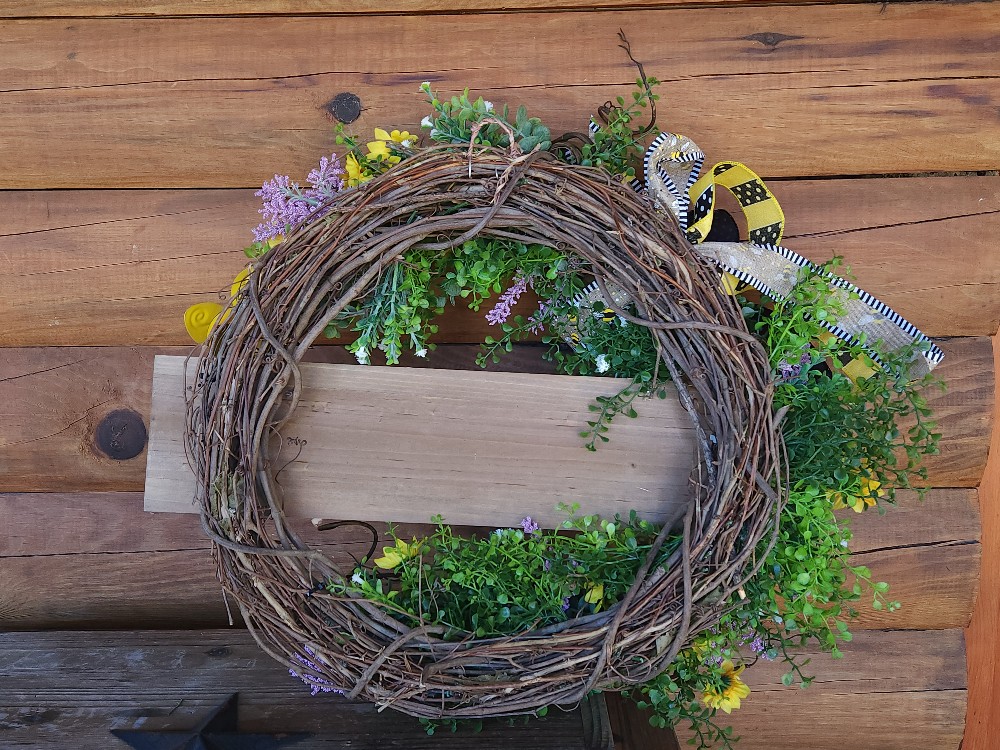 Bees at Work Grapevine Wreath