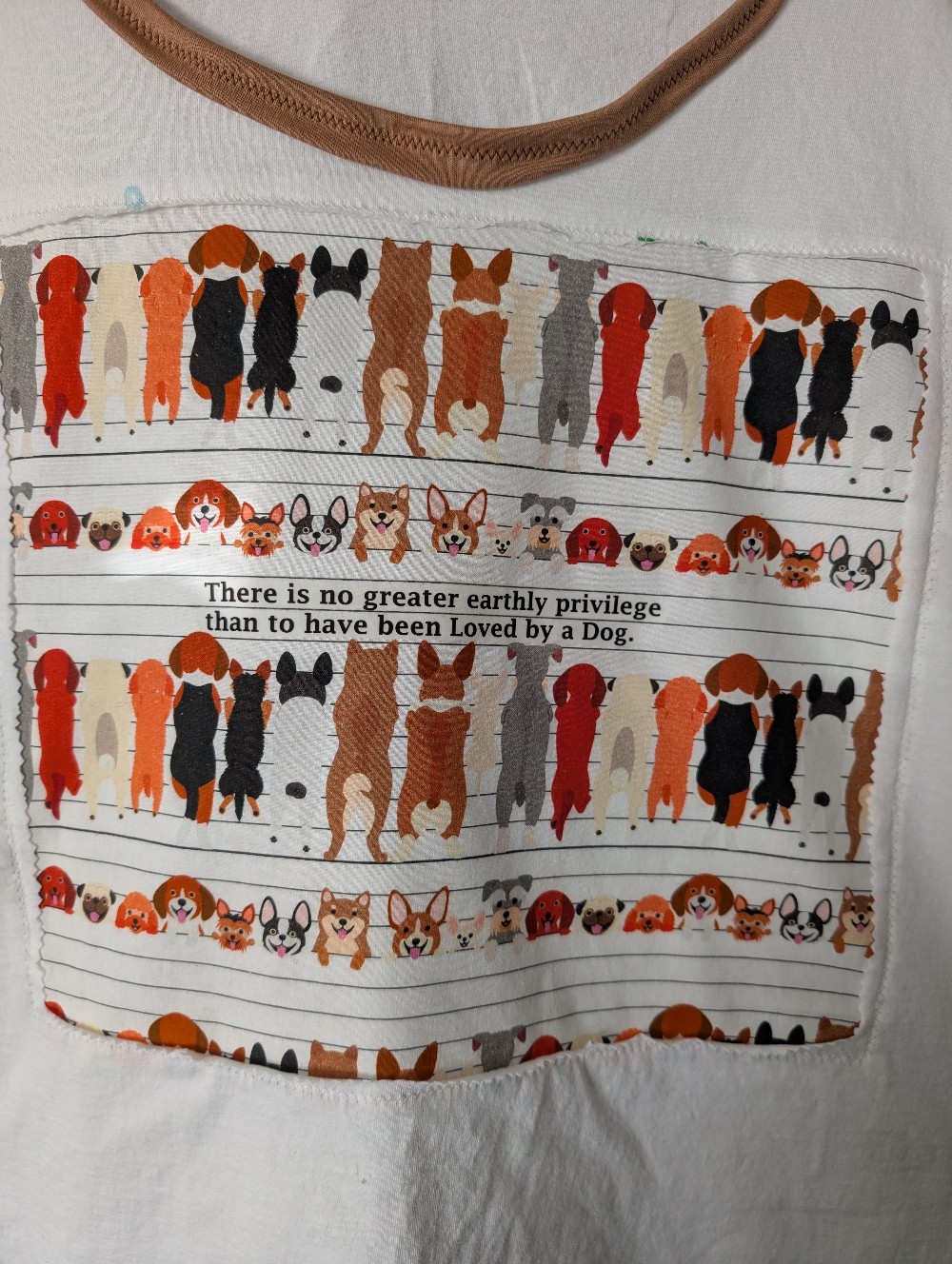 Dogs Upcycled T-shirt Reverse Applique