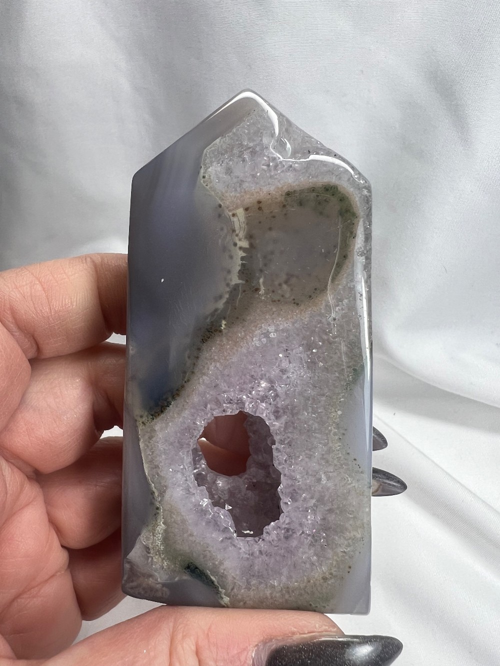 Agate with Druzy Tower