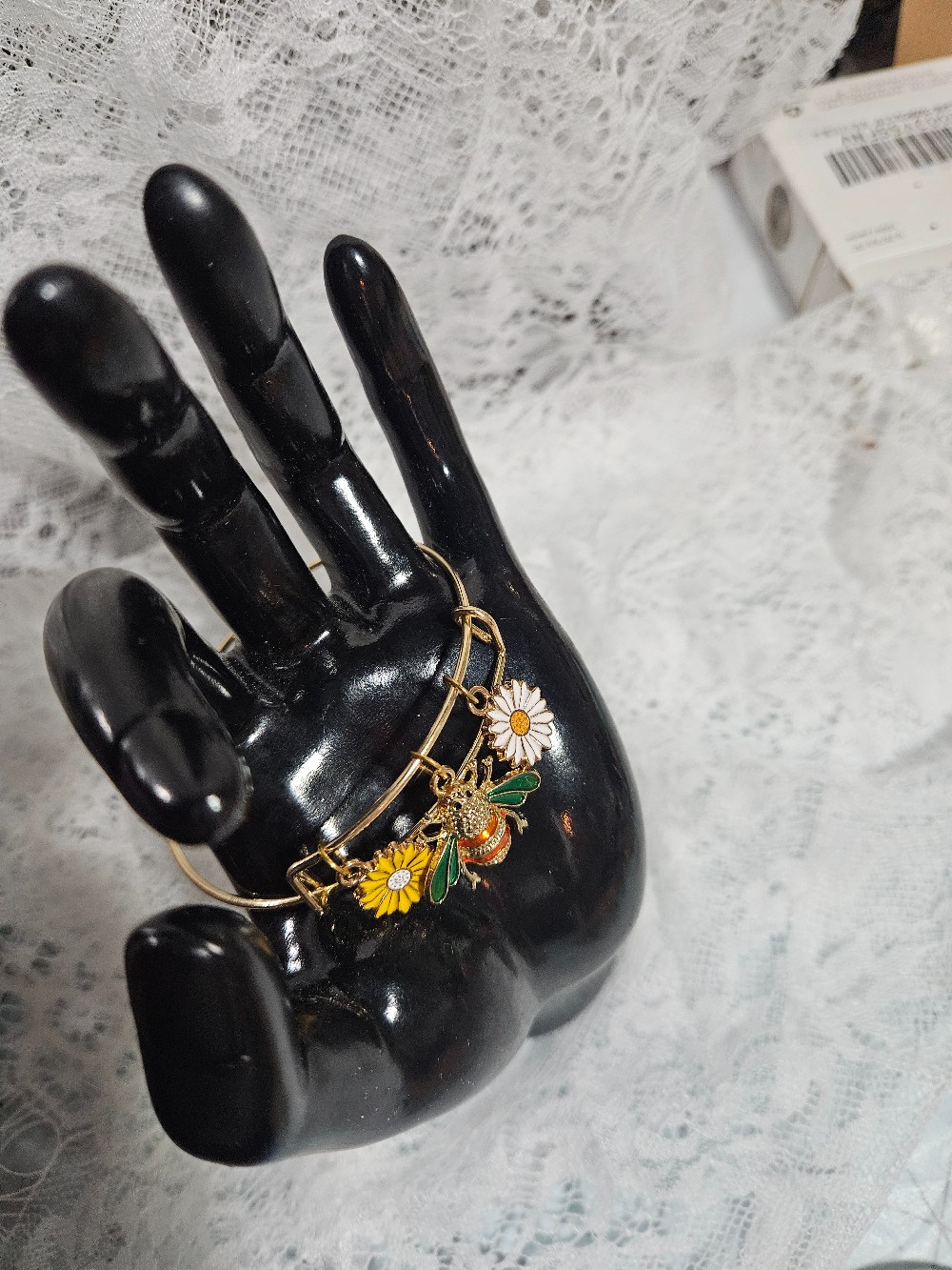 Bee & Flower Bangle Bracelet