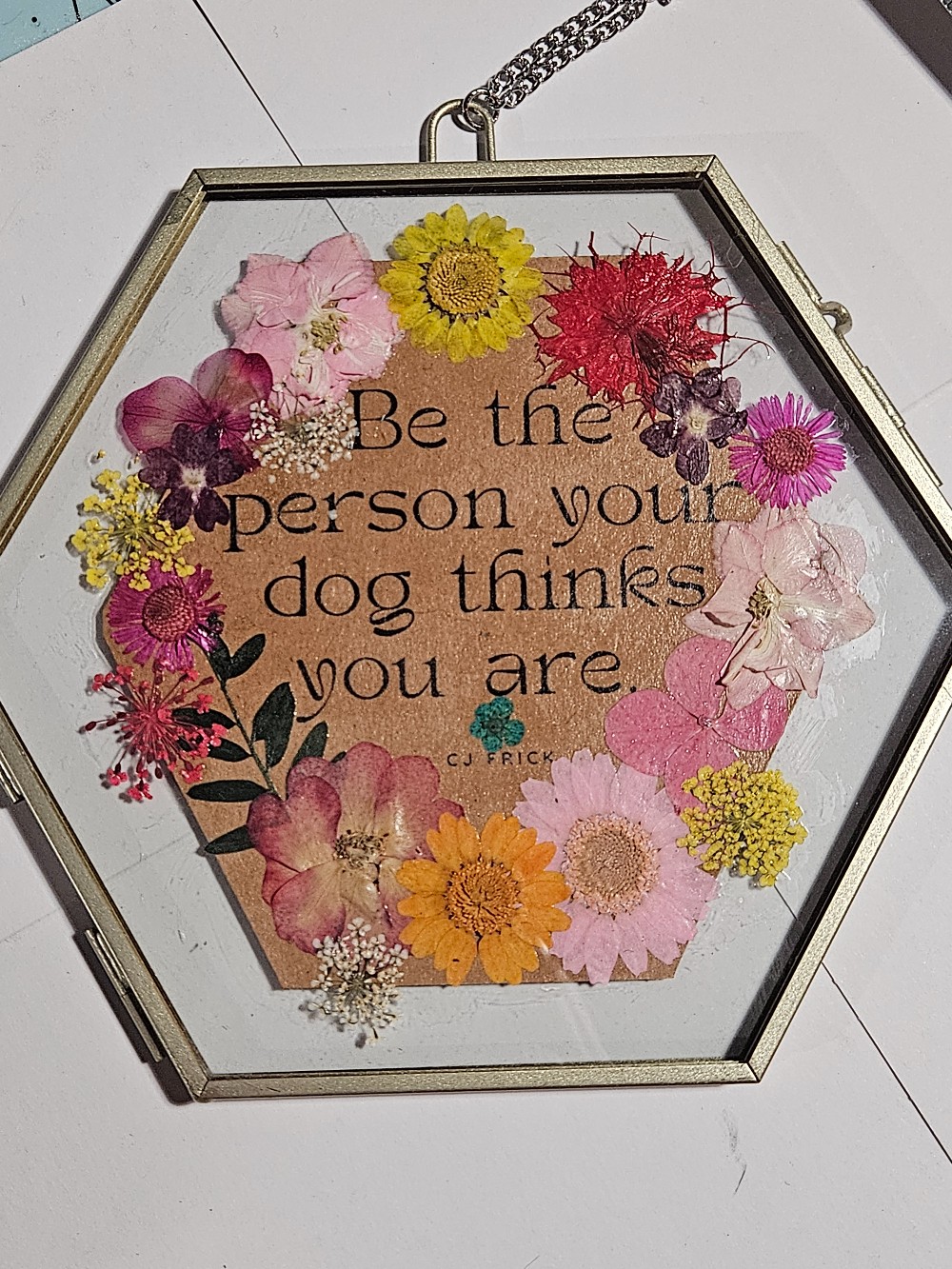 Glass Framed Floral Suncatcher - 6