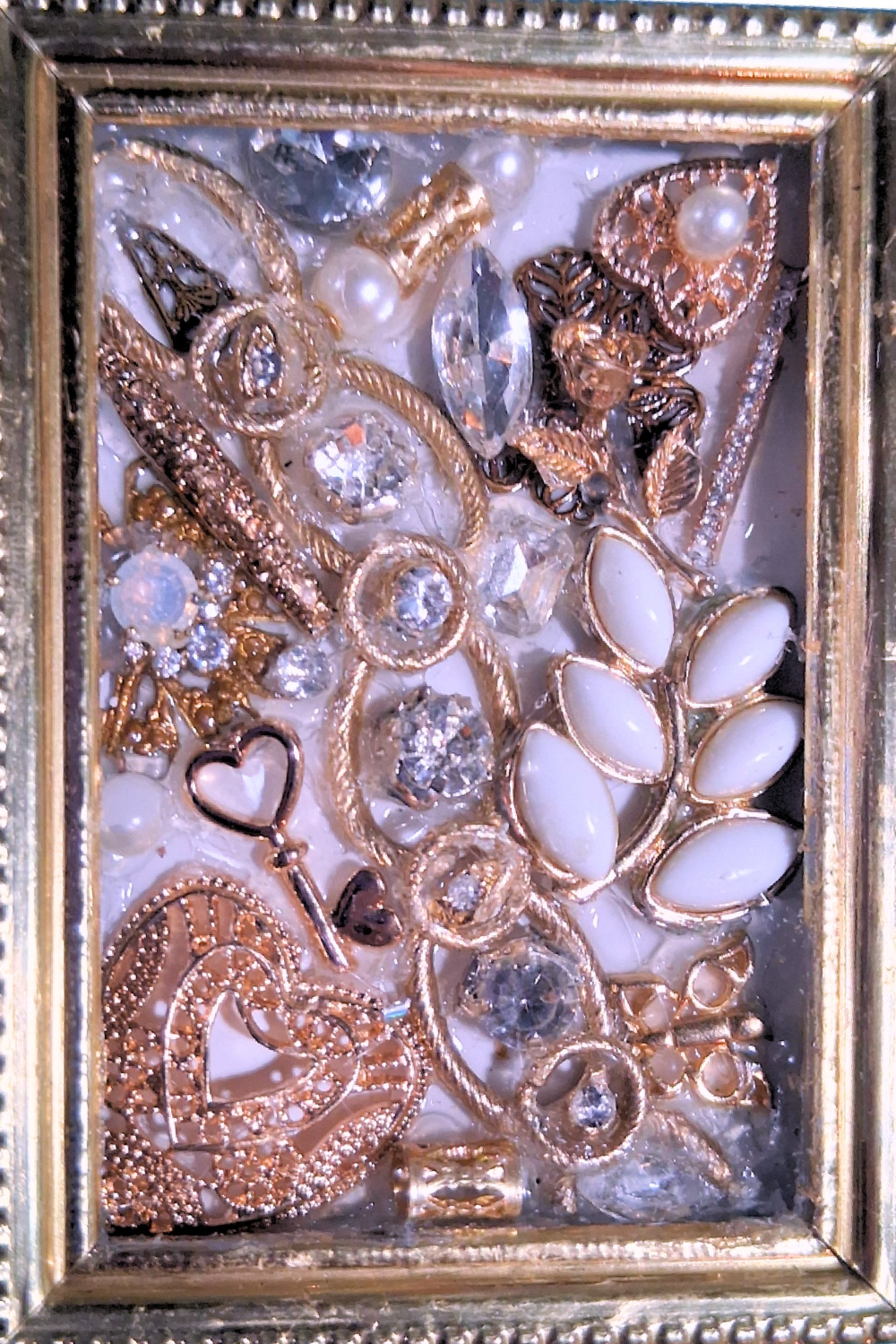 Small Gold and Rhinestone Upcycled Collage
