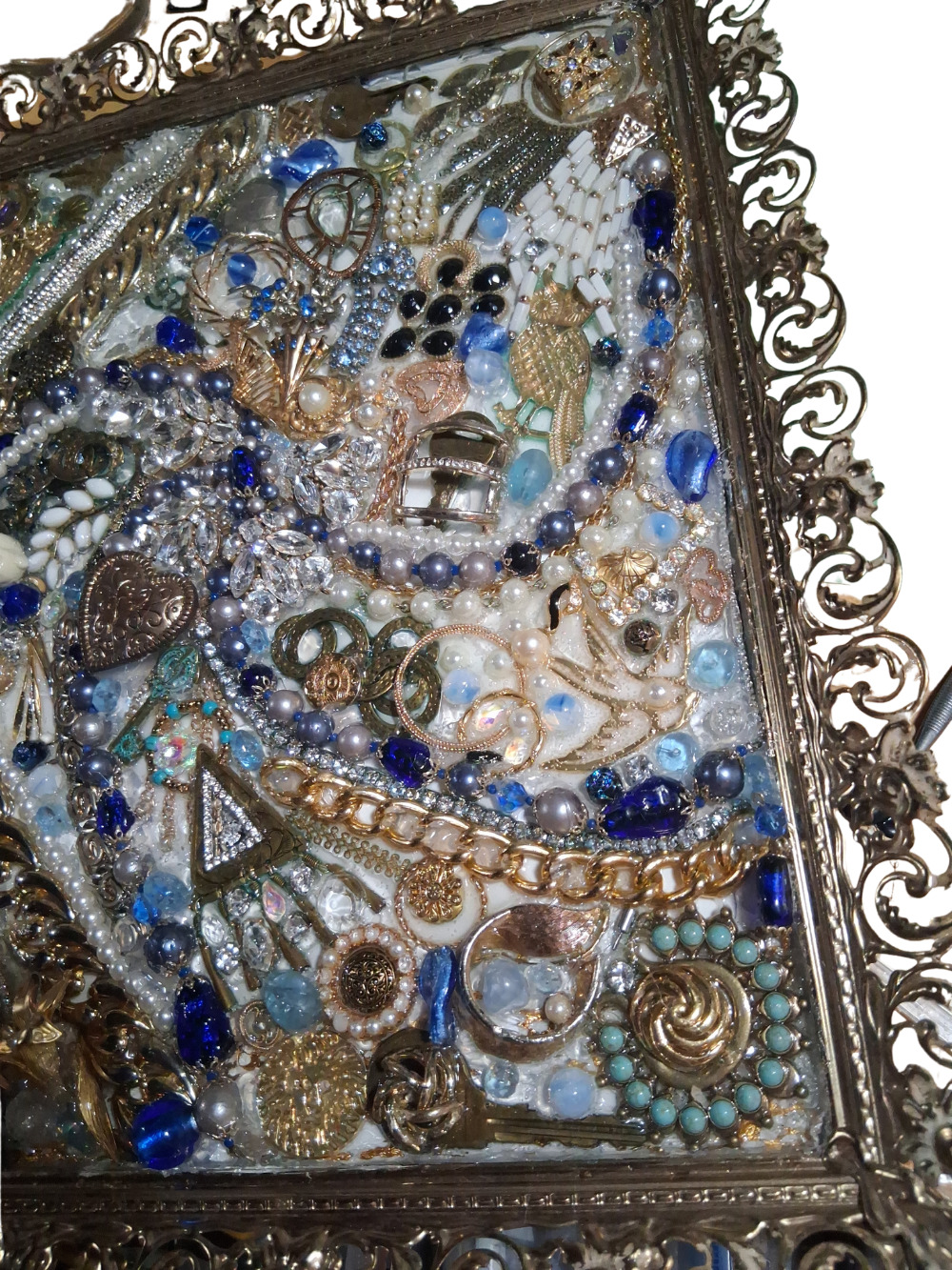 Large  Abstract Upcycled Jewelry Collage