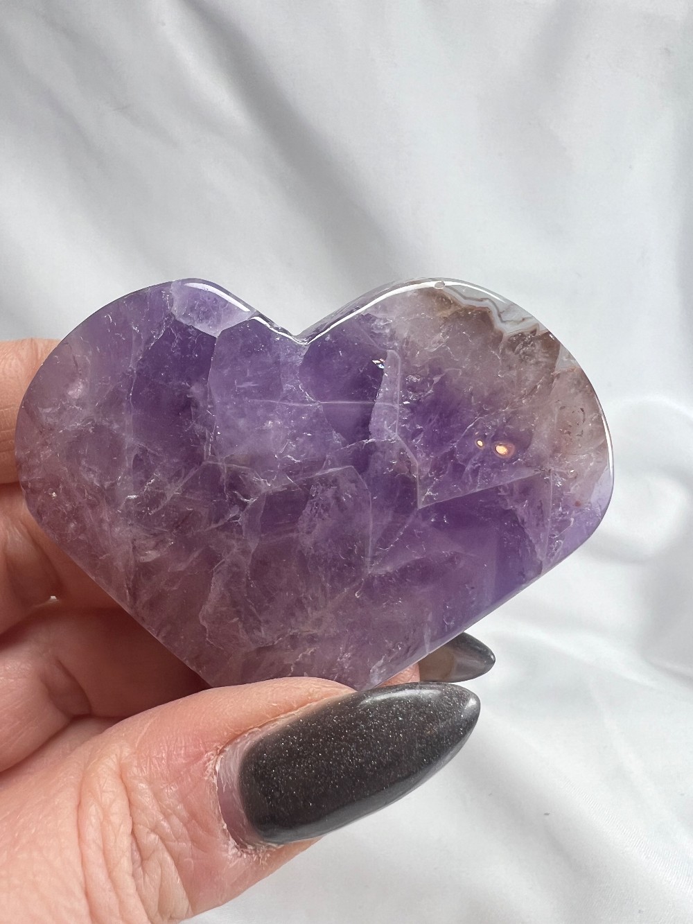 Amethyst Lace Agate Heart