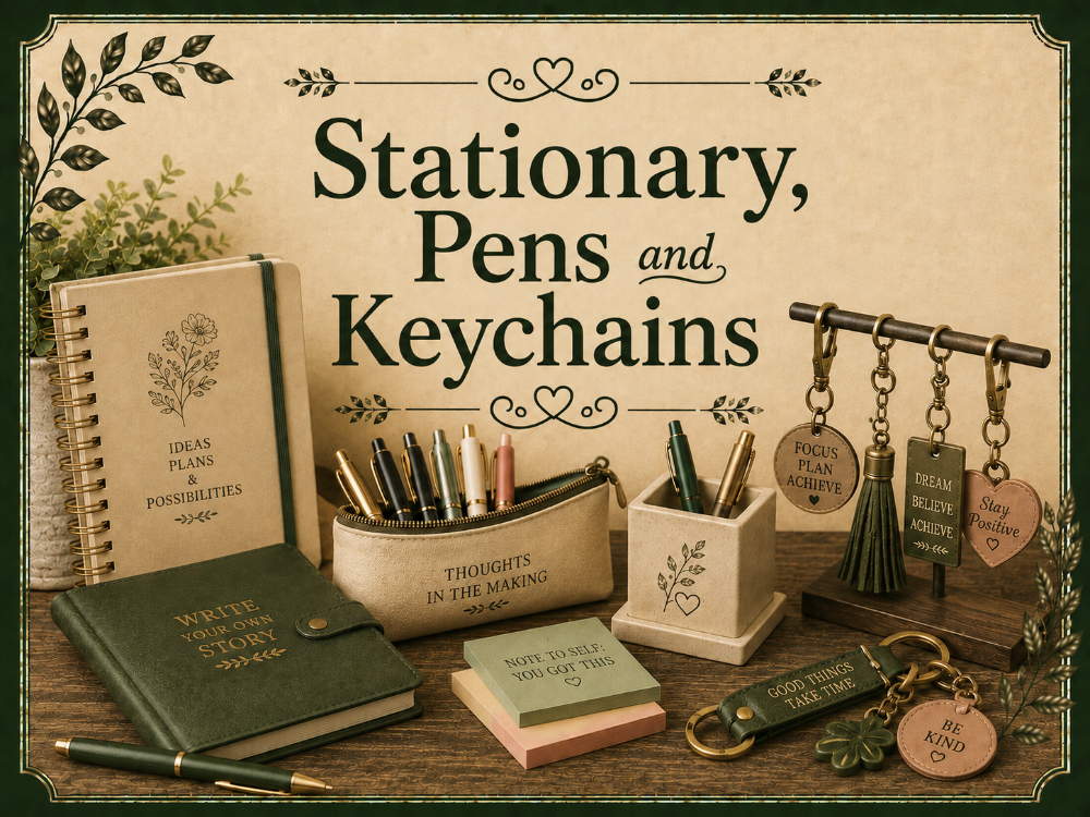 Stationary, Pens, and Keychains