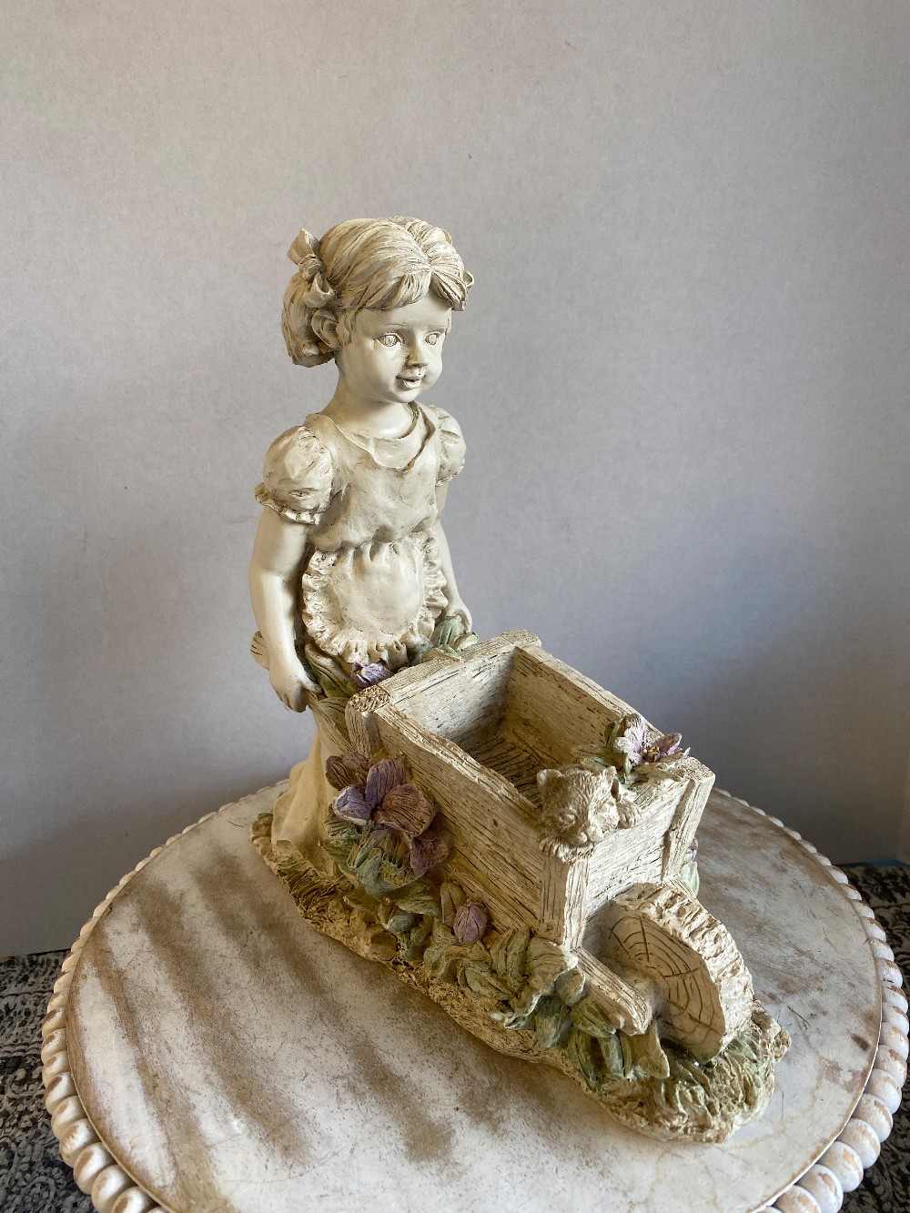 Girl Wheelbarrow Sculpture