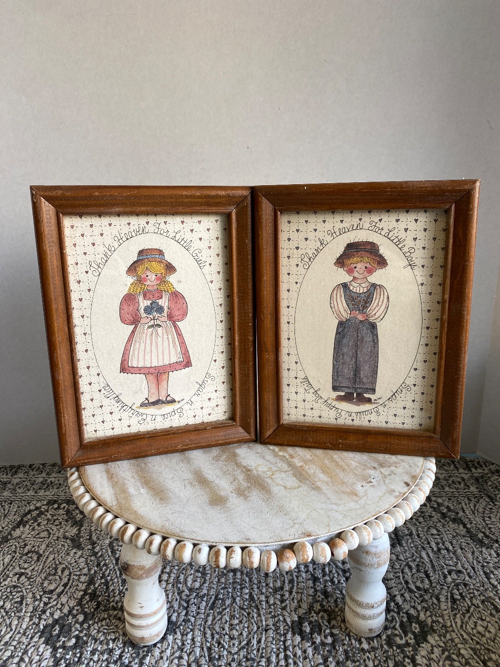 Pair of Framed Folk Art Prints