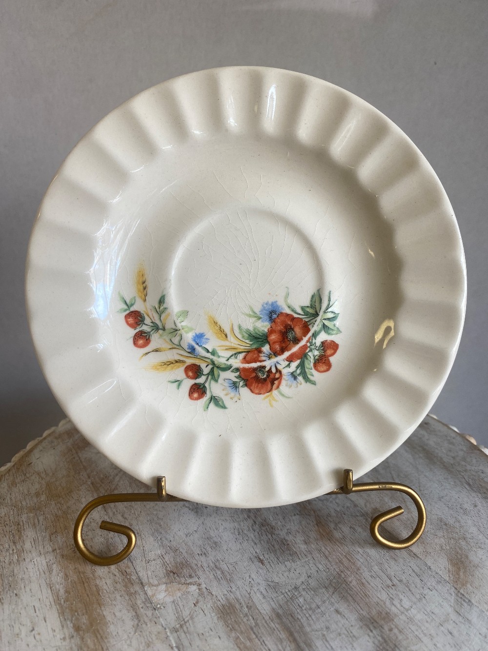 Set of 3 Vintage Saucers (One Cracked)