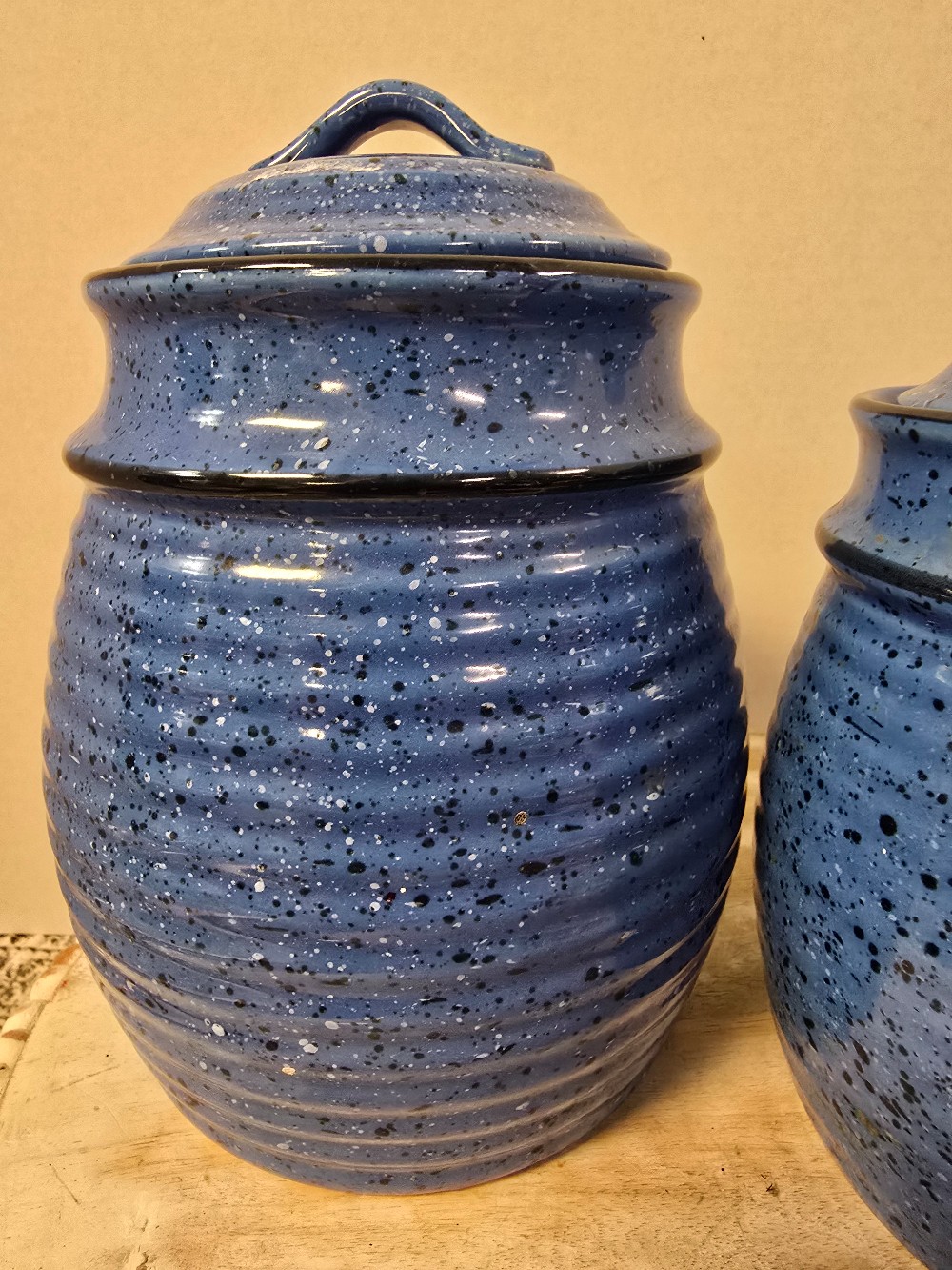 2 pc  Blue Canister Set