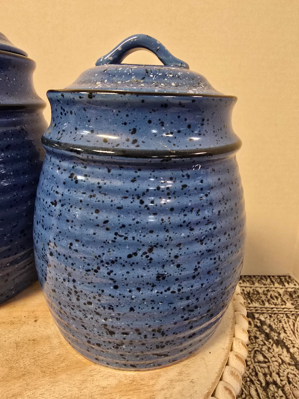 2 pc  Blue Canister Set