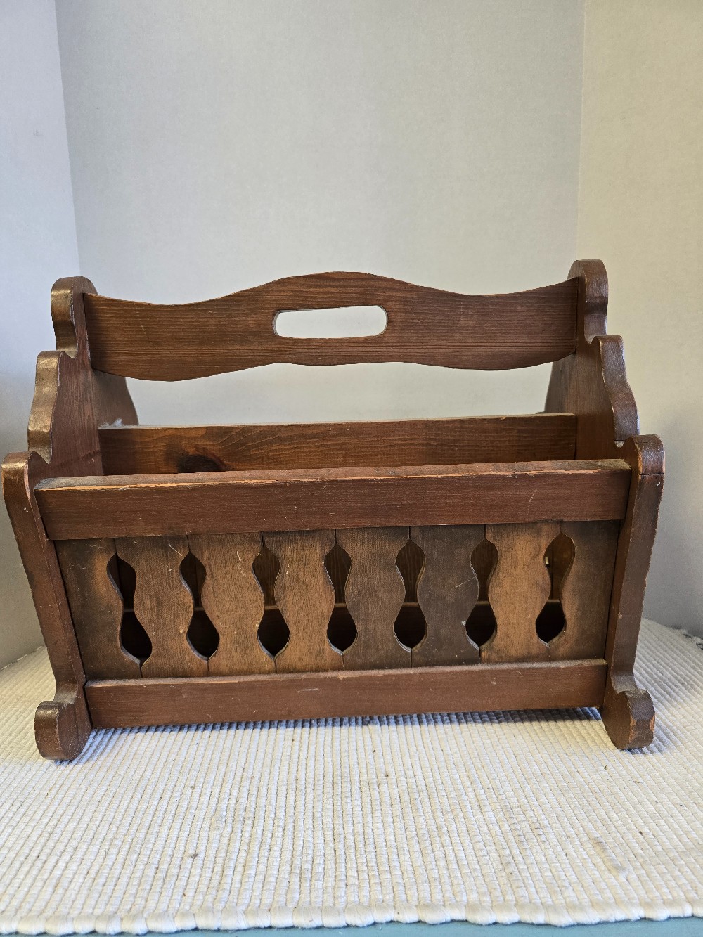 Wooden Magazine Rack-Vintage MCM
