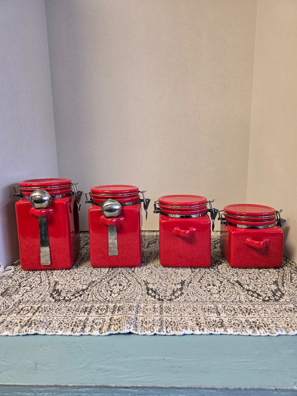 Canister Set-4 pc-Red