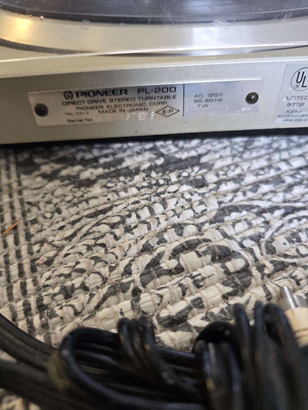 Pioneer PL-200 Turntable-No needle