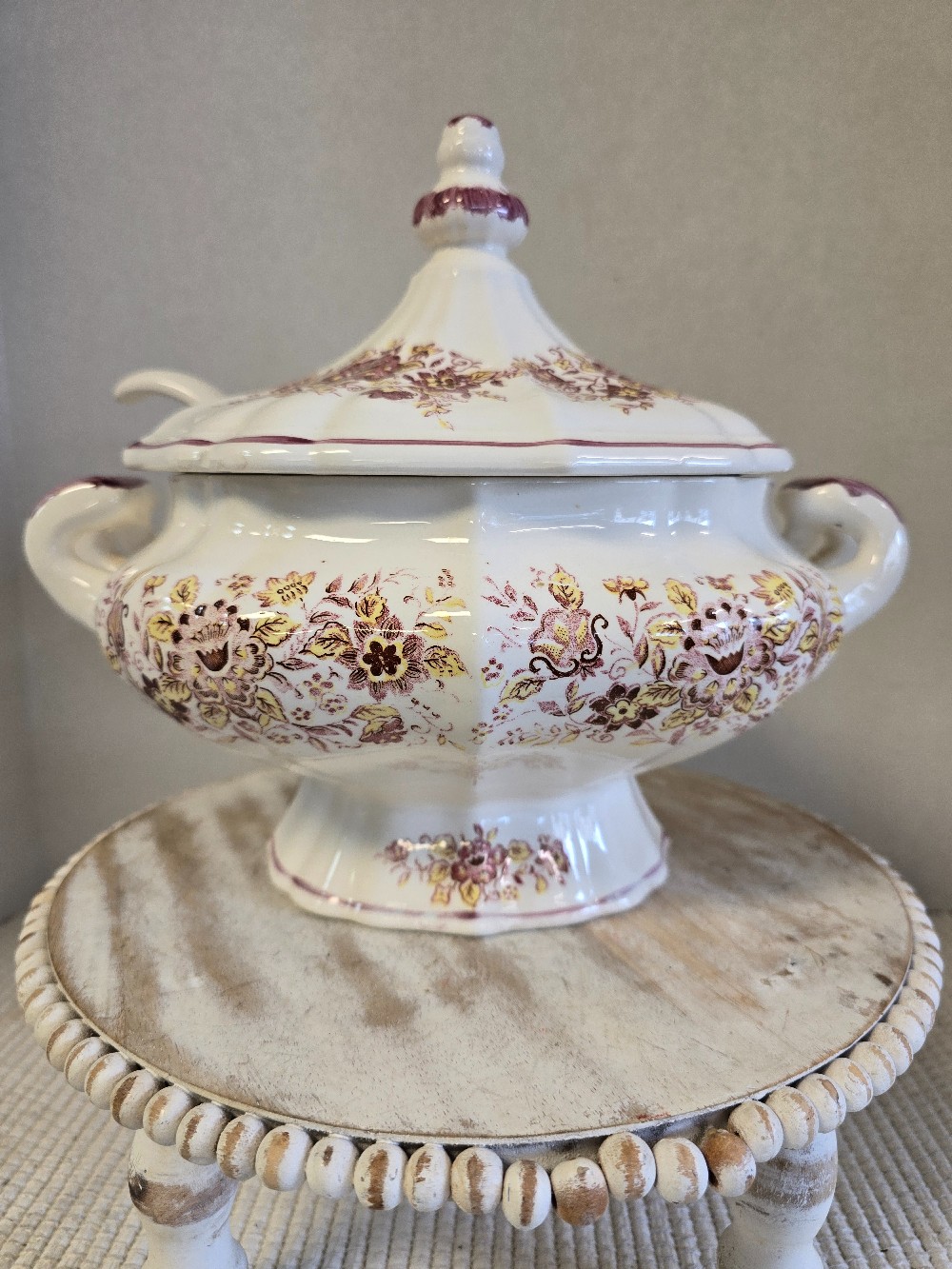 4 pc Tureen Set-chip on ladle