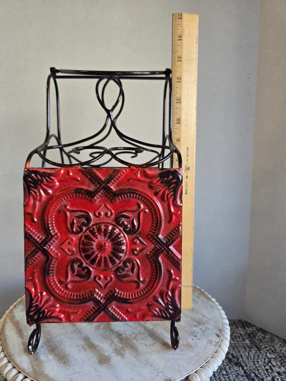 3 bottle metal wine rack