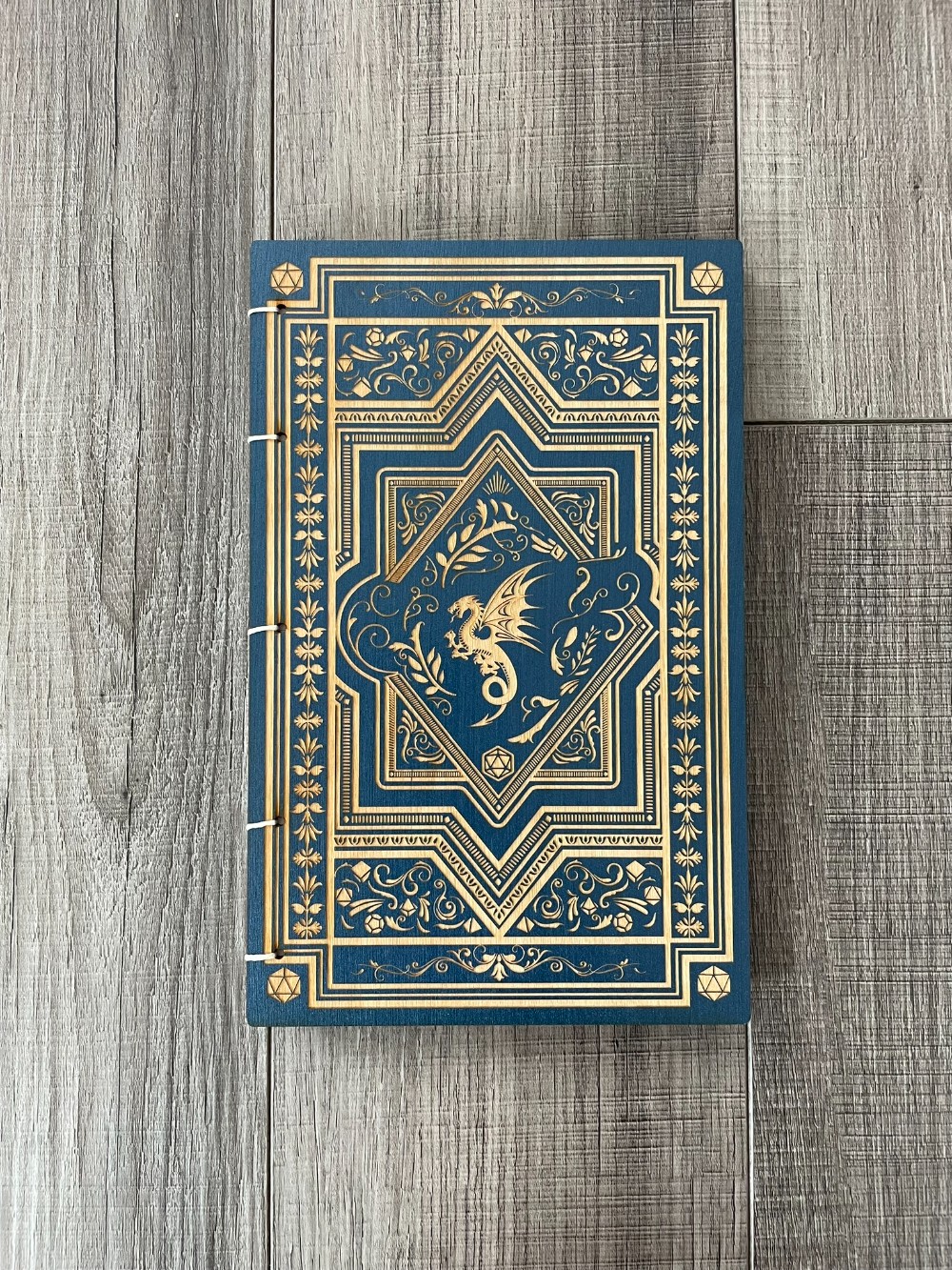 Metallic Navy Dragon Journal