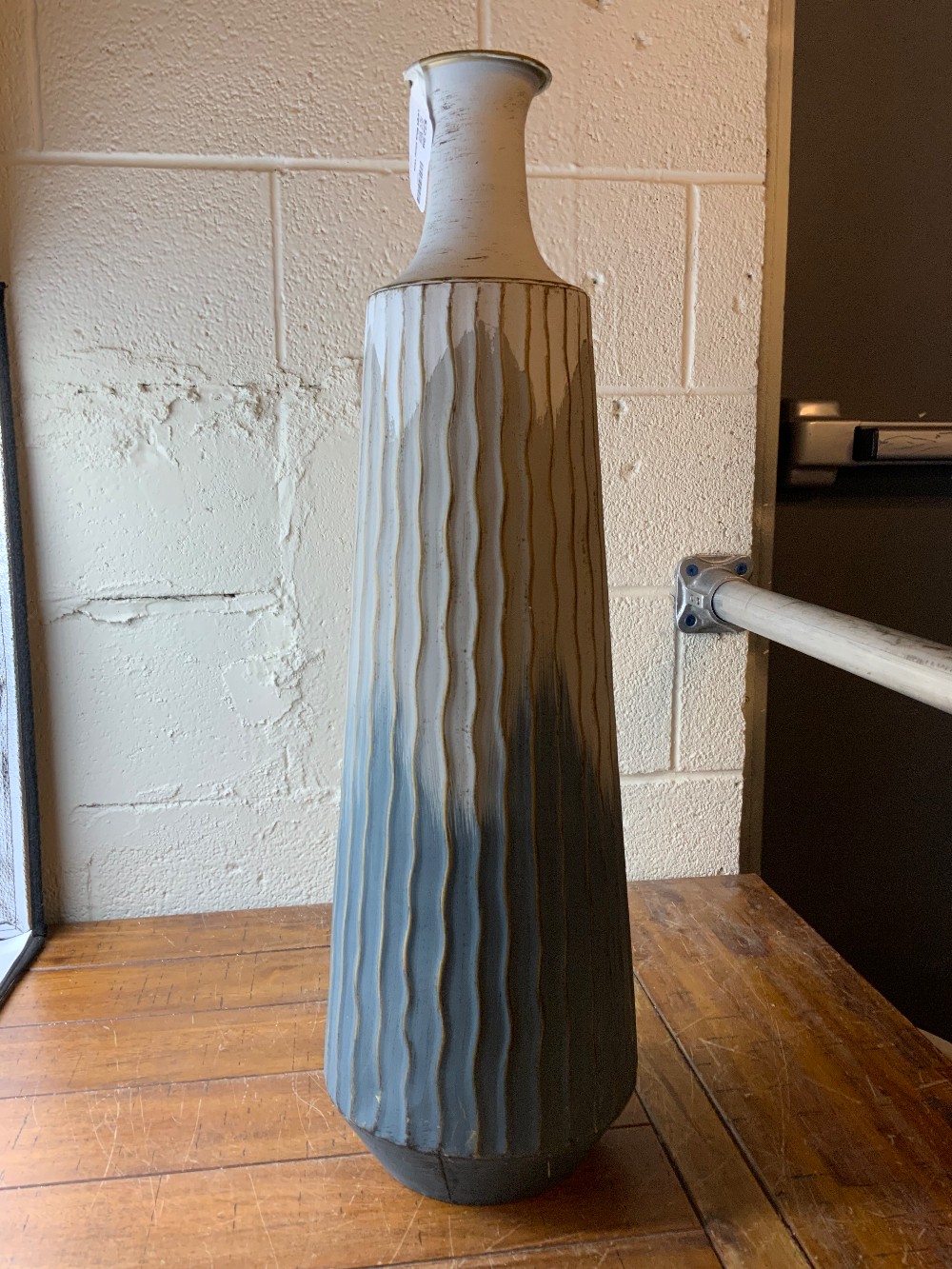 Large Blue Metal Vase