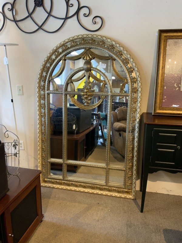 arched floor mirror gold