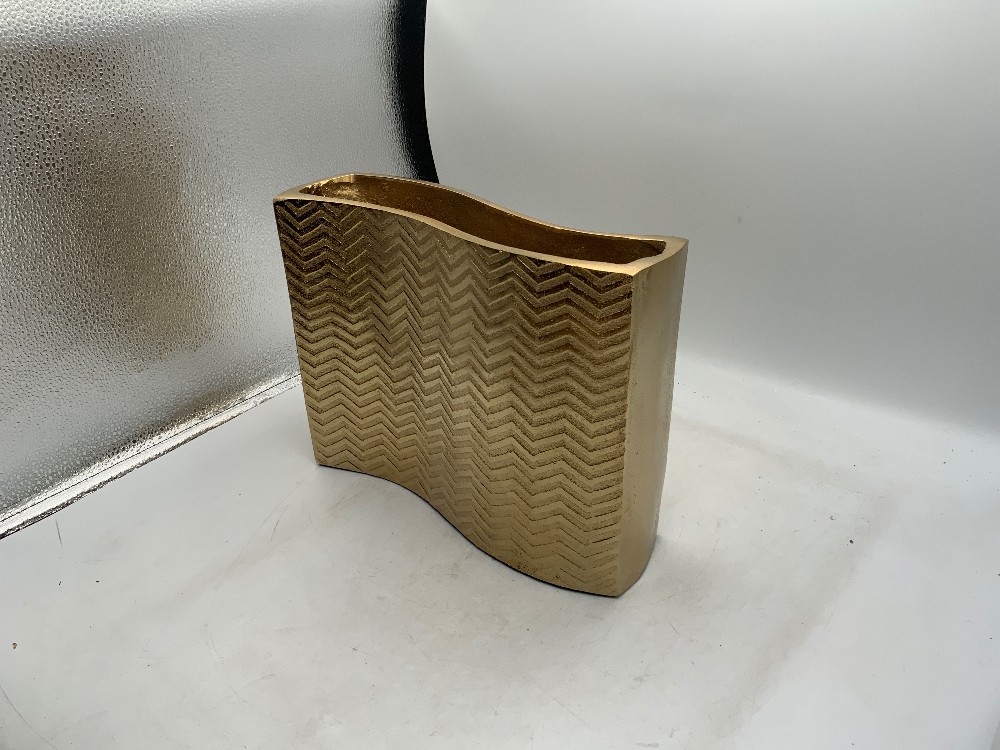 Large Gold Chevron Vase