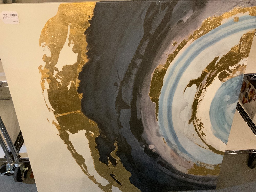 XL Kirkland Blue / Gold Geode Canvas