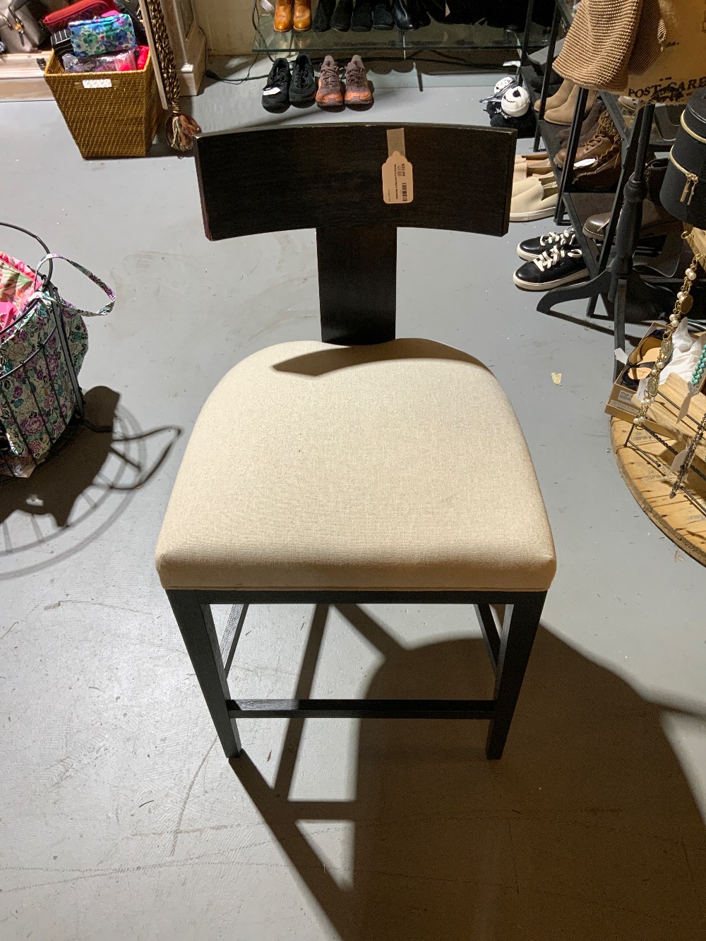 Wood Curved Back Barstool