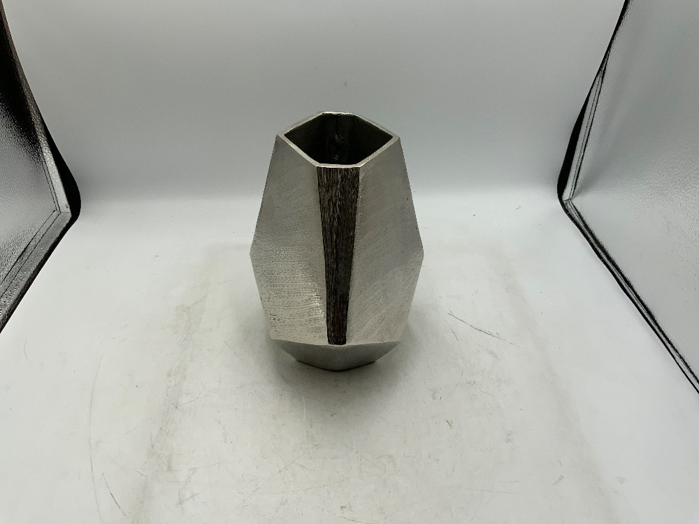 Geometric Silver Vase