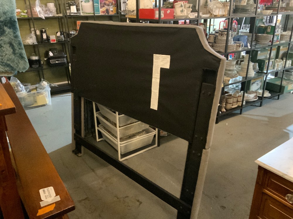 Full Size Grey Upholstered Bed