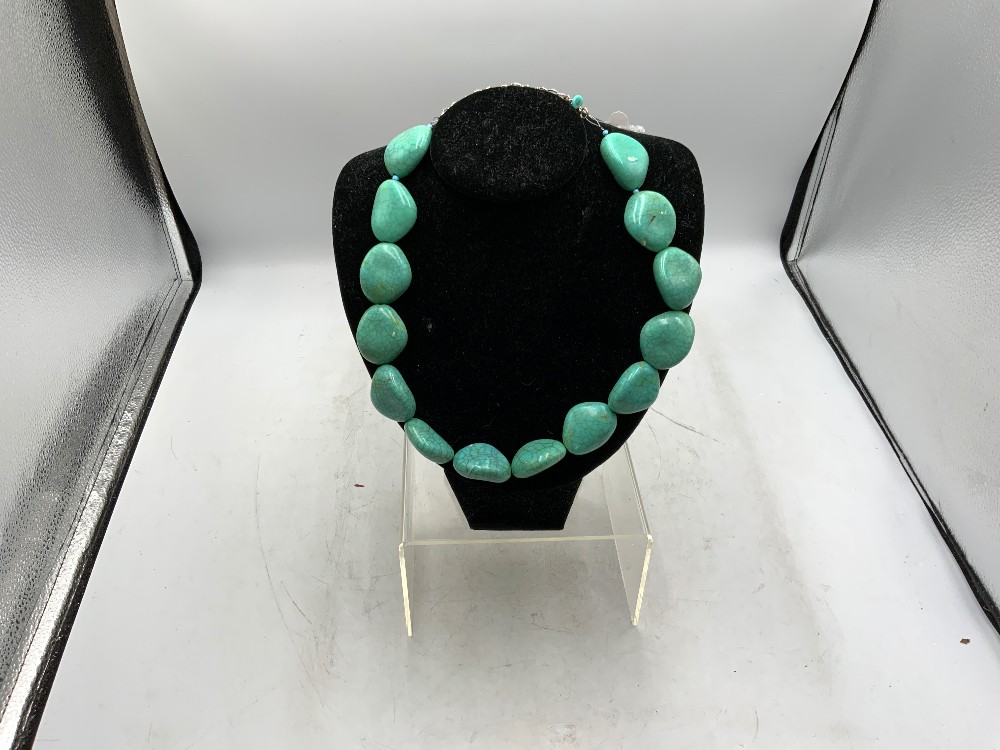 Chunky Faux Turquoise Necklace