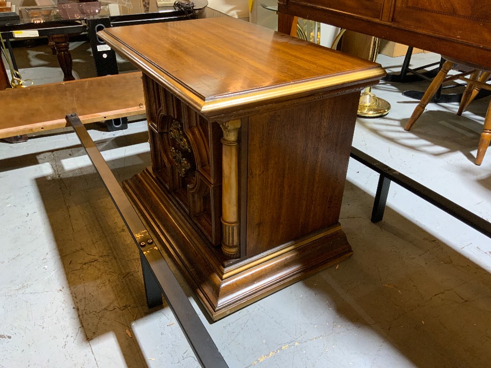 Wood Nightstand w/ Ornate Drawer Pulls