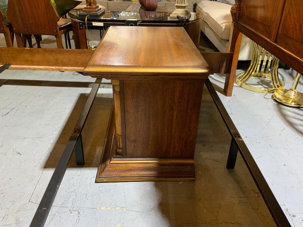 Wood Nightstand w/ Ornate Drawer Pulls