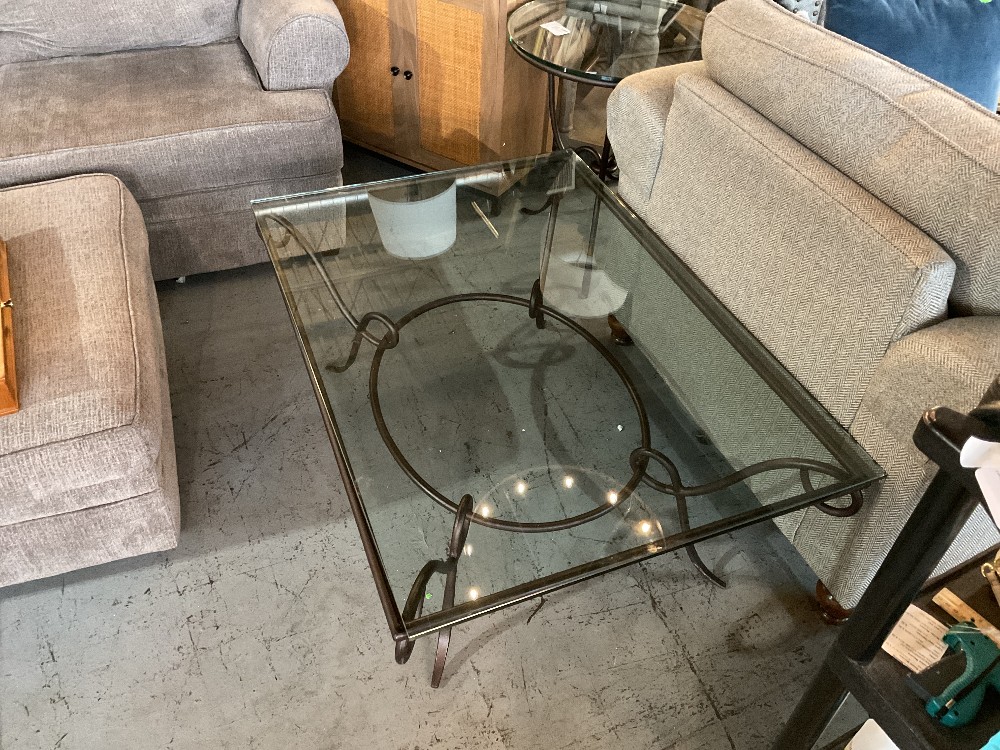 Heavy Glass Top Rectangle Coffee Table