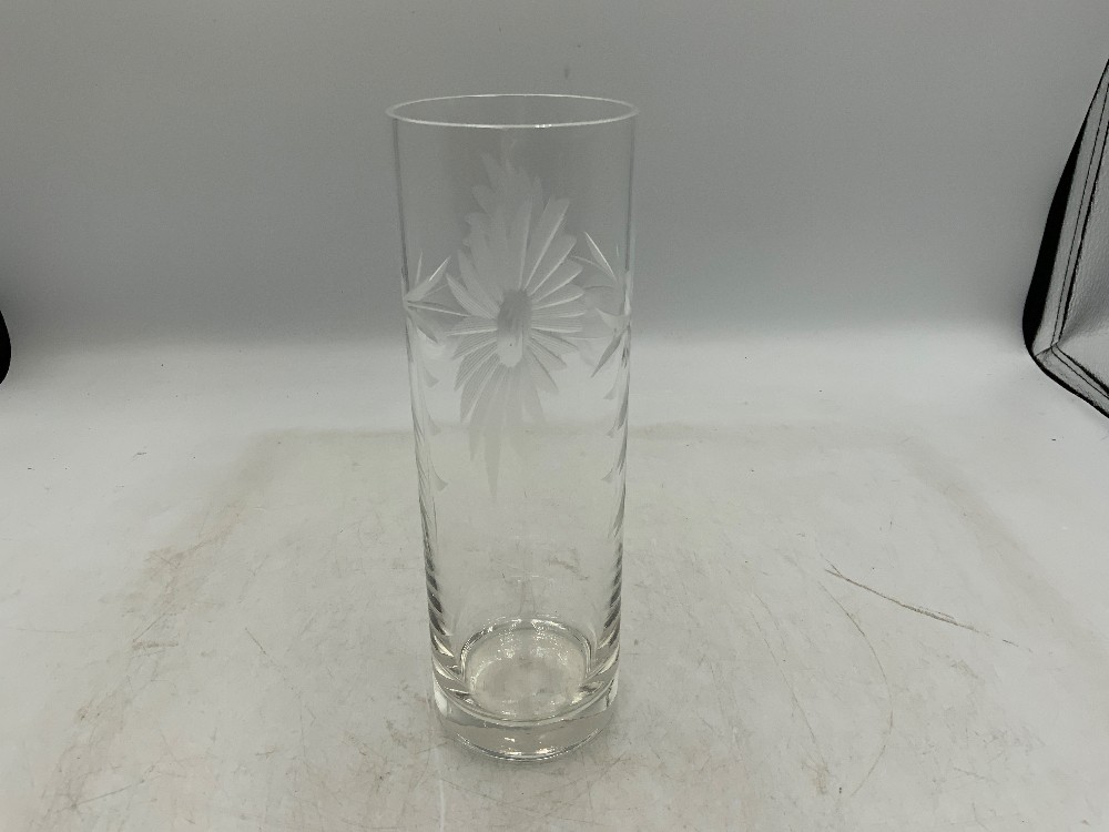 Etched Flower Decanter with 4 Glasses