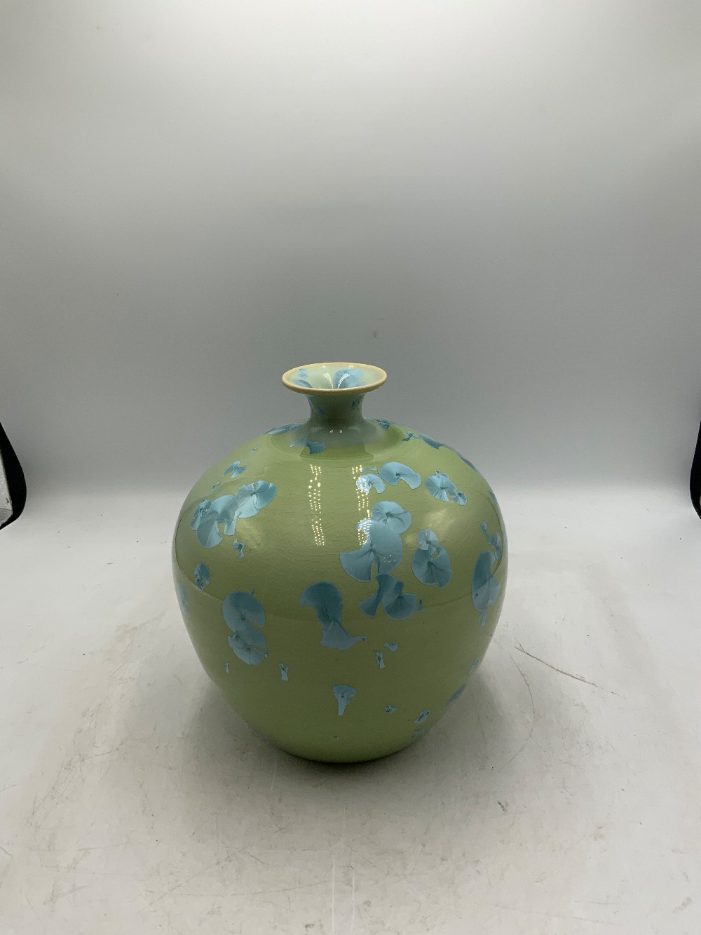 Green / Blue Crystalline Pottery Vase