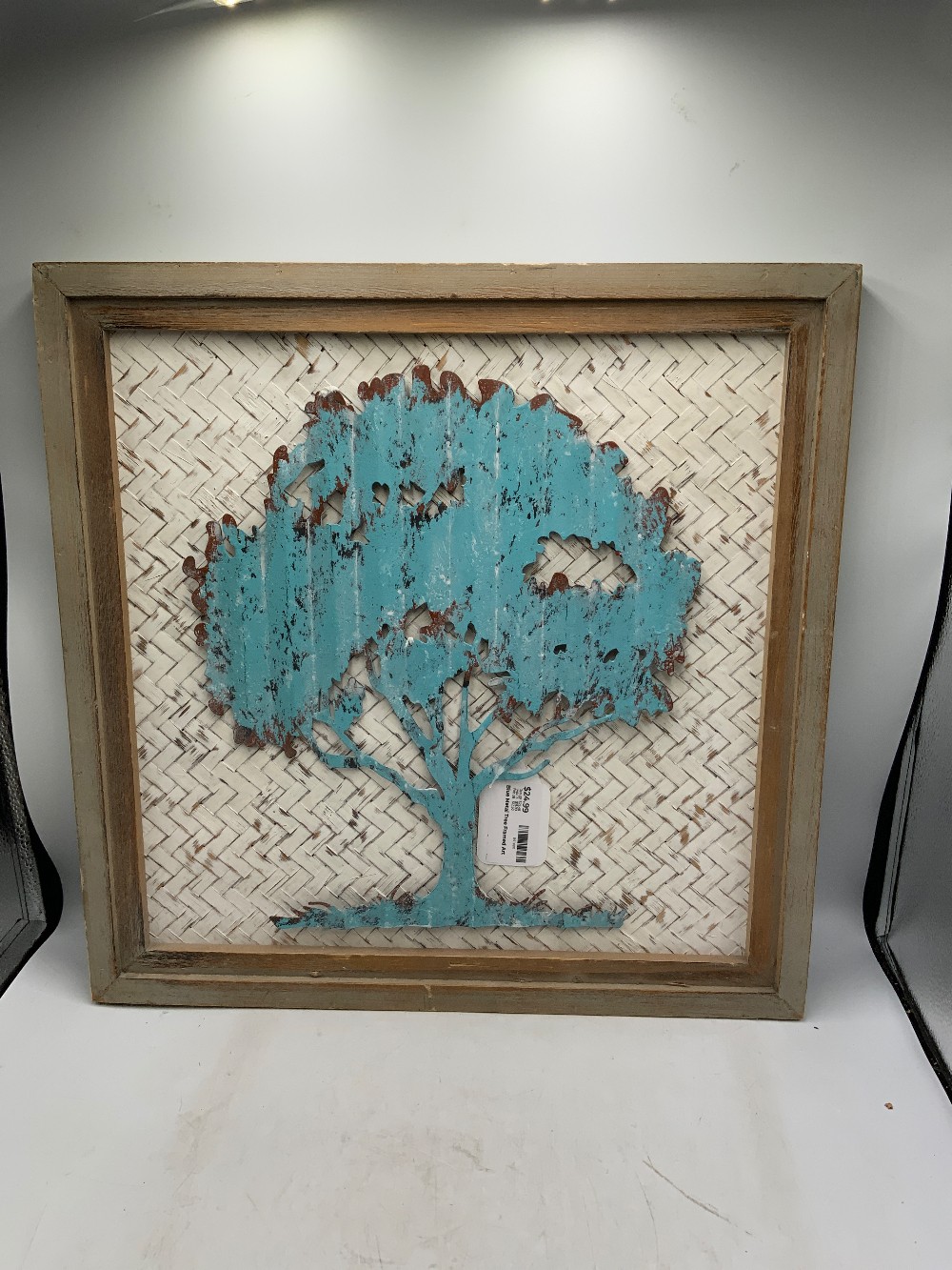 Blue Metal Tree Framed Art