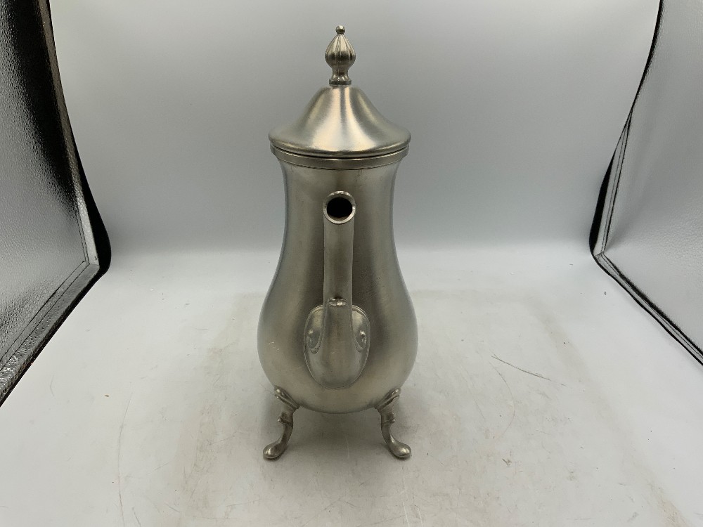 Pewter Coffee Pot, Cream & Sugar 3 pc Set