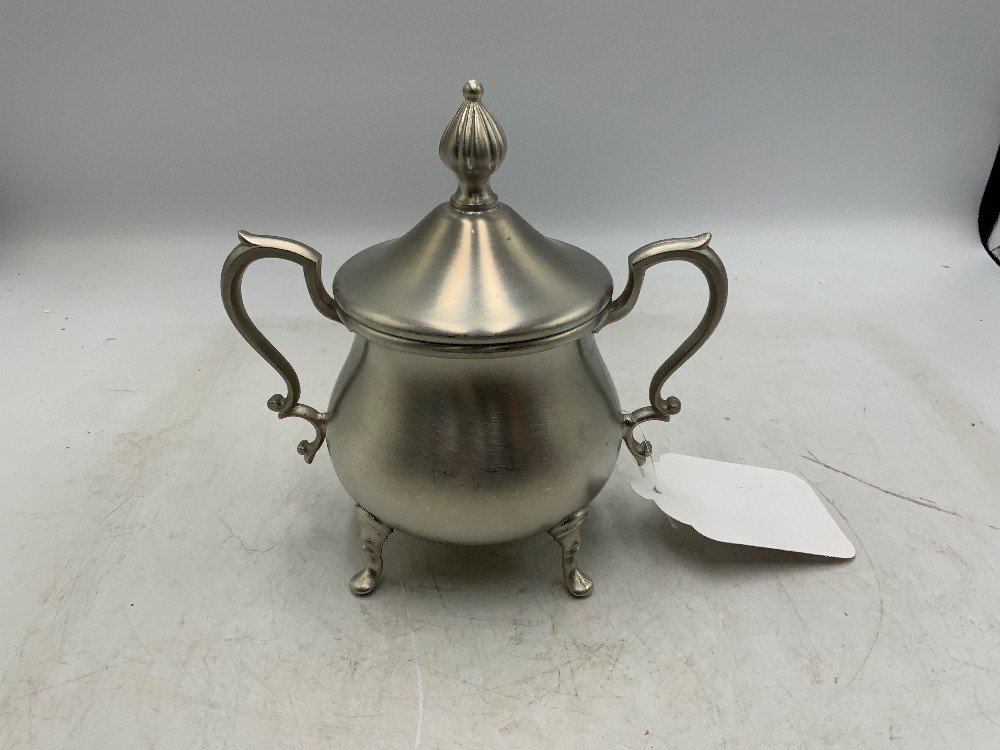 Pewter Coffee Pot, Cream & Sugar 3 pc Set