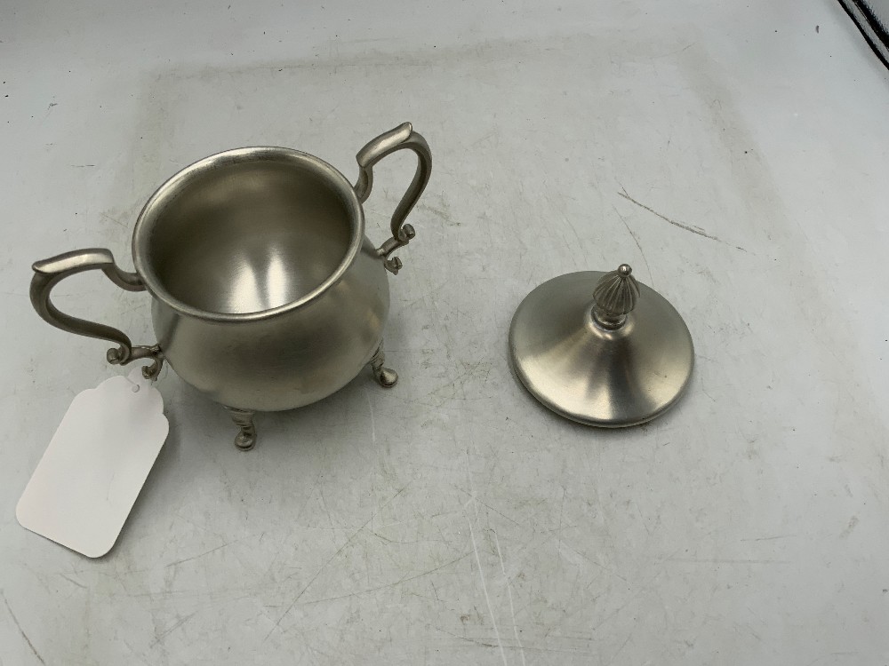 Pewter Coffee Pot, Cream & Sugar 3 pc Set
