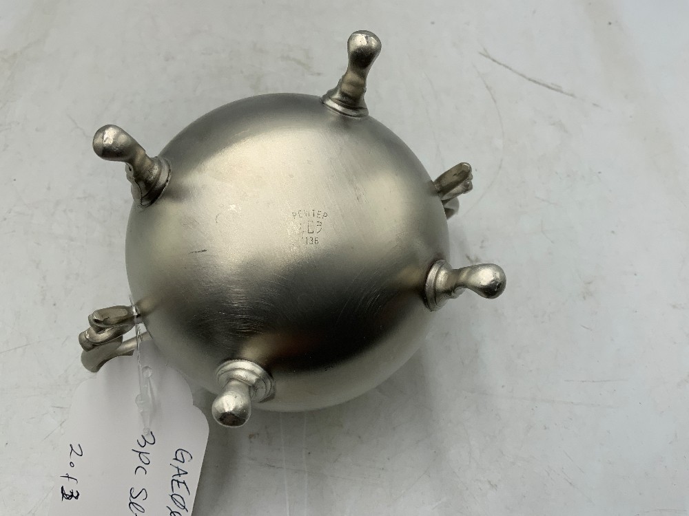 Pewter Coffee Pot, Cream & Sugar 3 pc Set