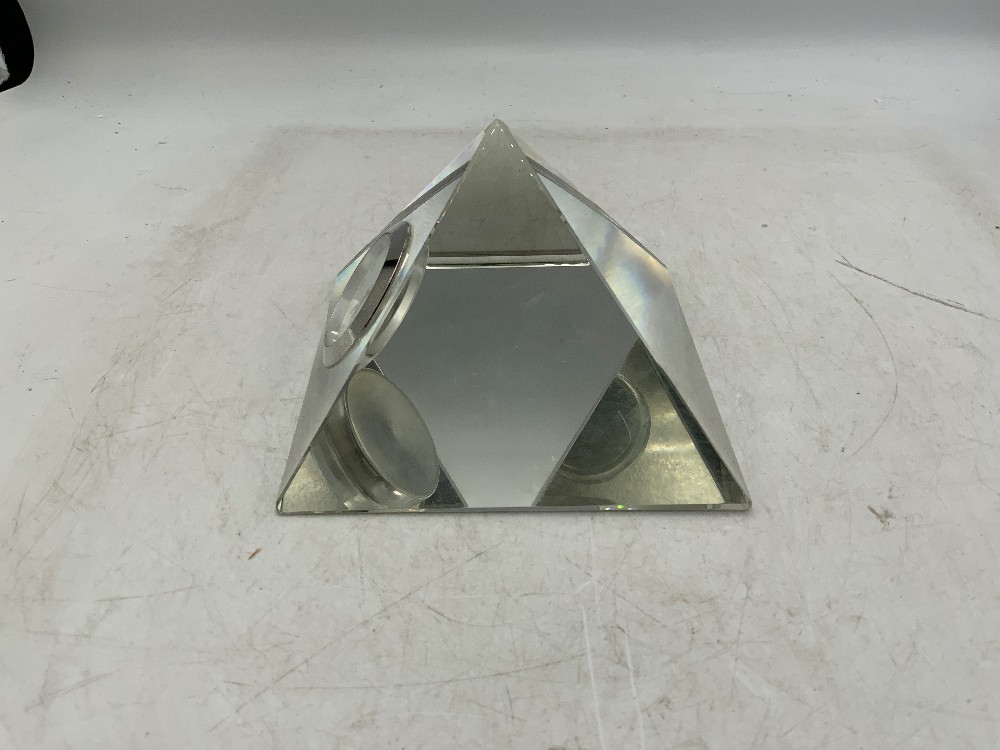 Crystal Shannon Pyramid Clock